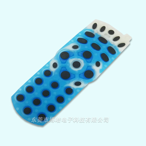 藍色款式DVD機遙控器硅膠按鍵&mdash;&mdash;油墨導電